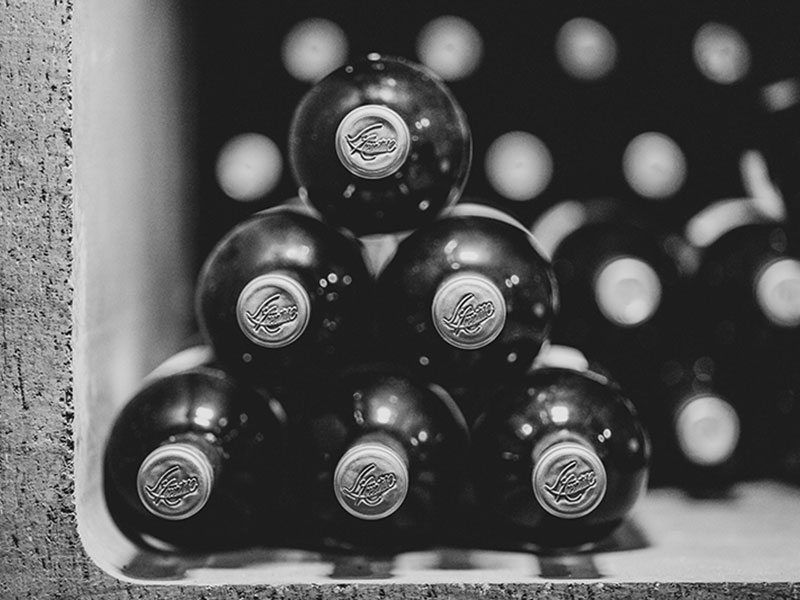 Close Up Image of bottles in the L'Aventure Cellar Library